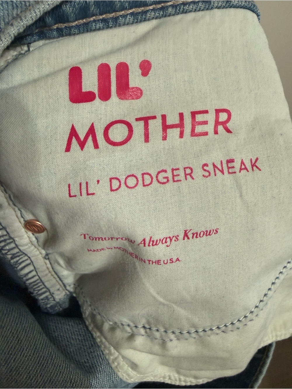 MOTHER jeans Lil dodger sneaker fray size 25 (petites) - Picture 6 of 6